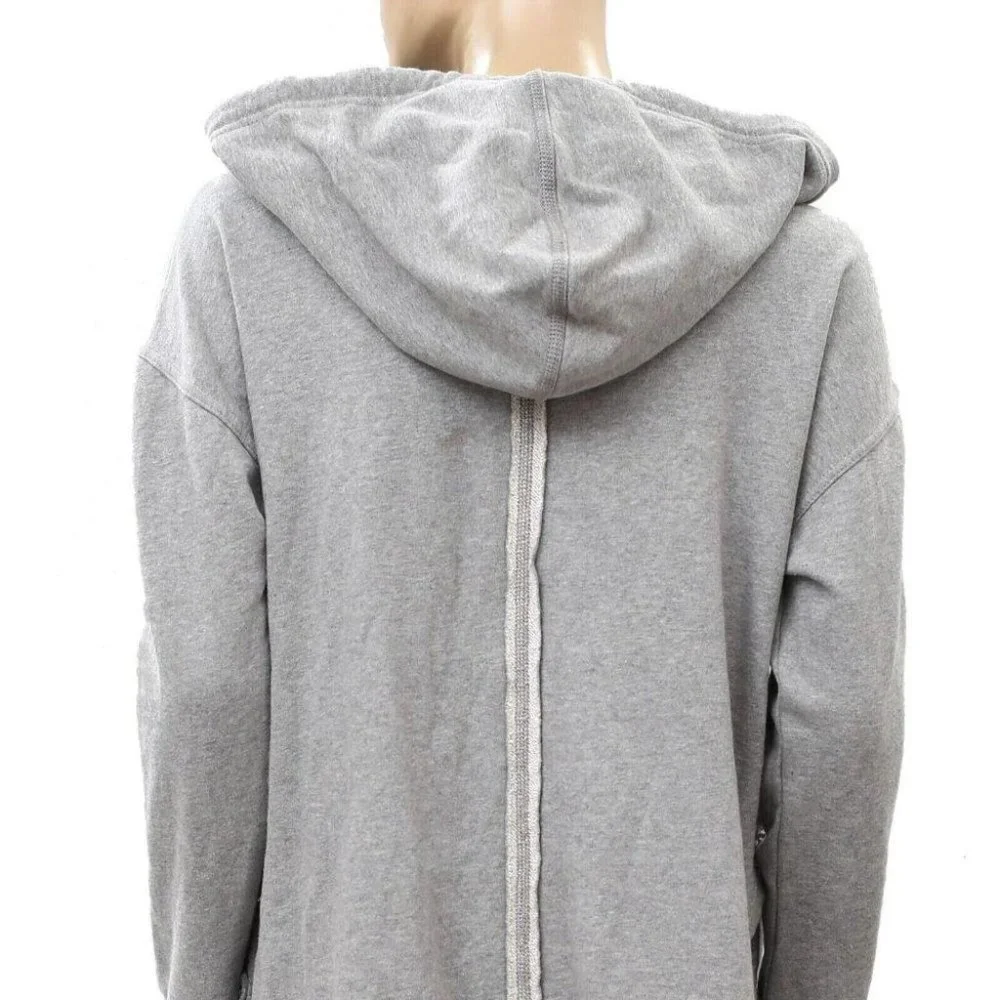 Free People Light Gray Zip Hoodie with Purple Tank and White Cap